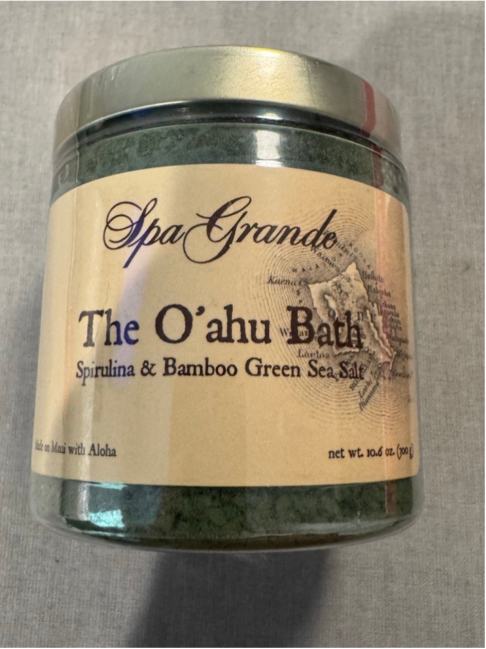 Hawaiian Spa Grande Green Oahu Bath Salt Bamboo & Spirulina 300g made on Maui